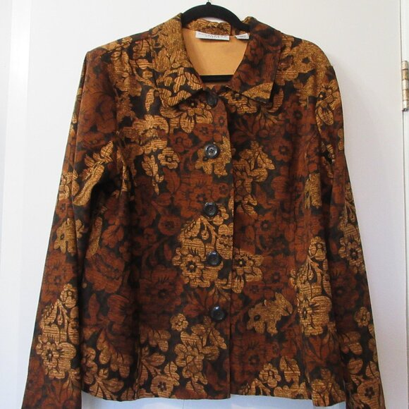 Sag Harbor Autum Colors polyester n spandex LS blouse, size XL. - Picture 1 of 9